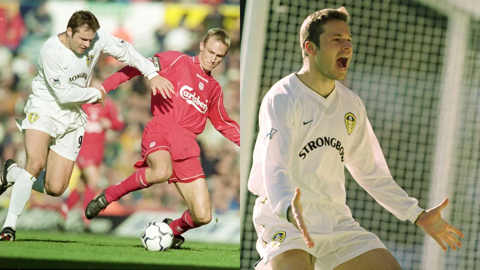 Mark Viduka in action for Leeds against Liverpool during the 4–3 victory
