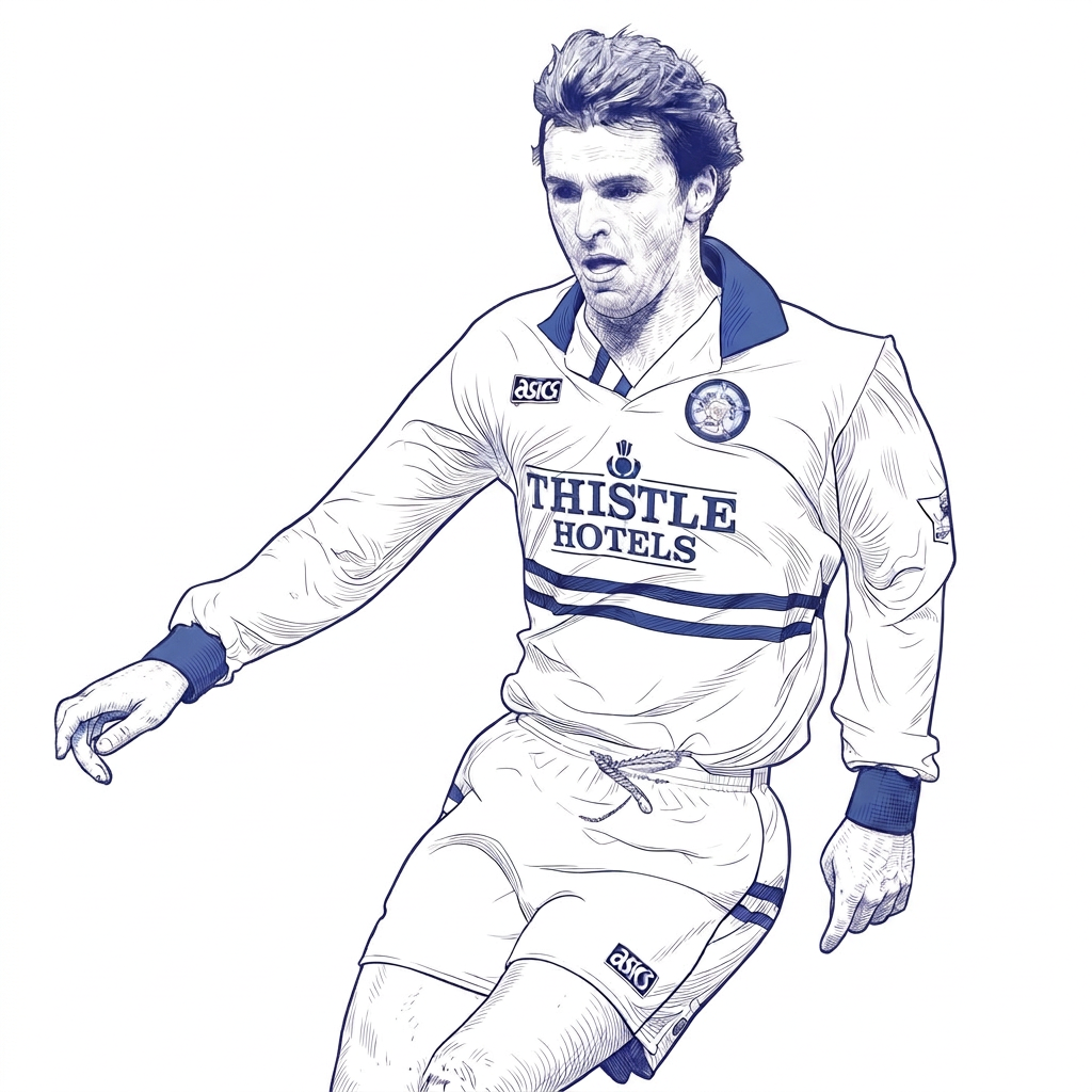 Illustration of Gary Speed playing for Leeds United