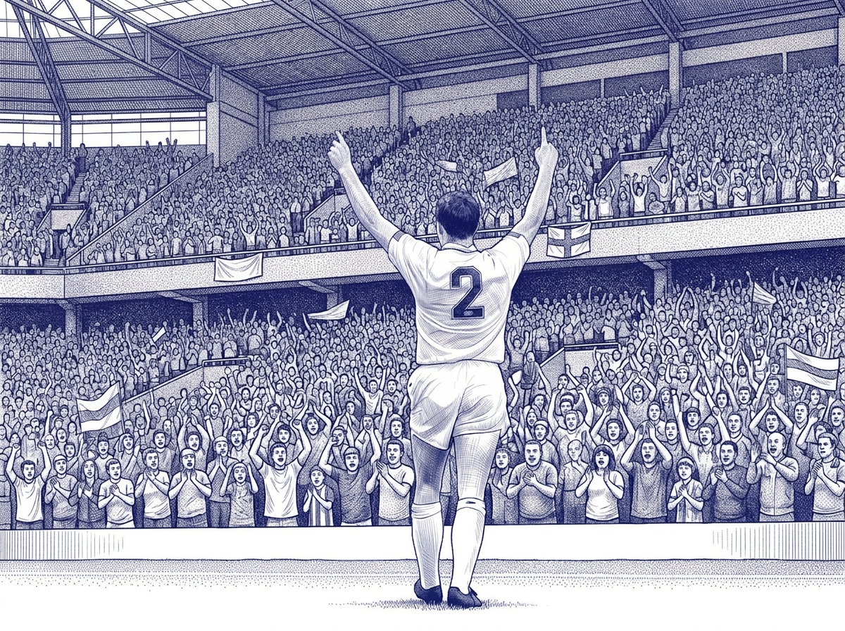 Mel Sterland celebrating in front of Leeds supporters