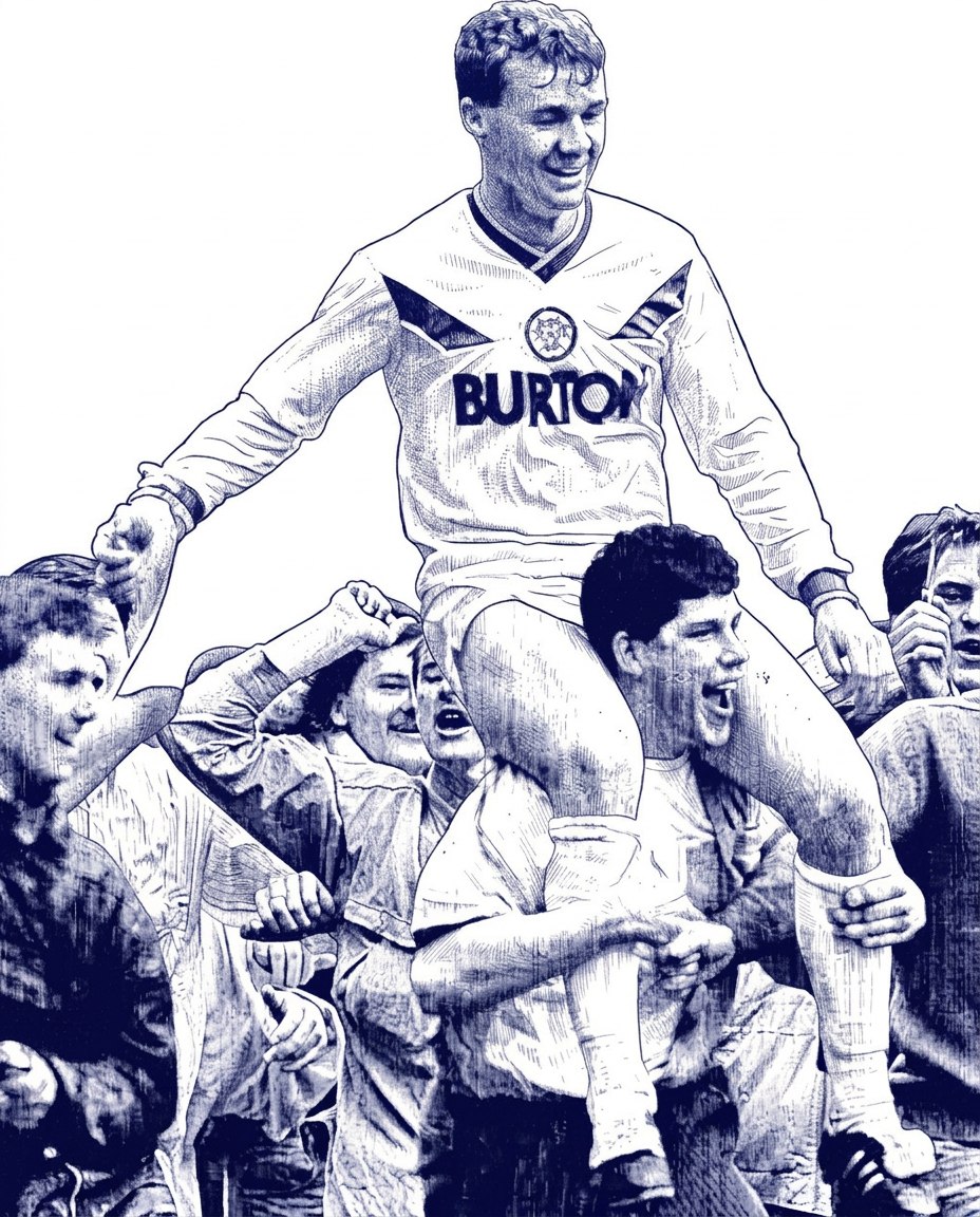 Illustration of Leeds United players from the 1980s